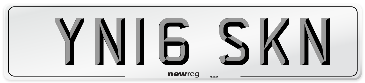 YN16 SKN Number Plate from New Reg